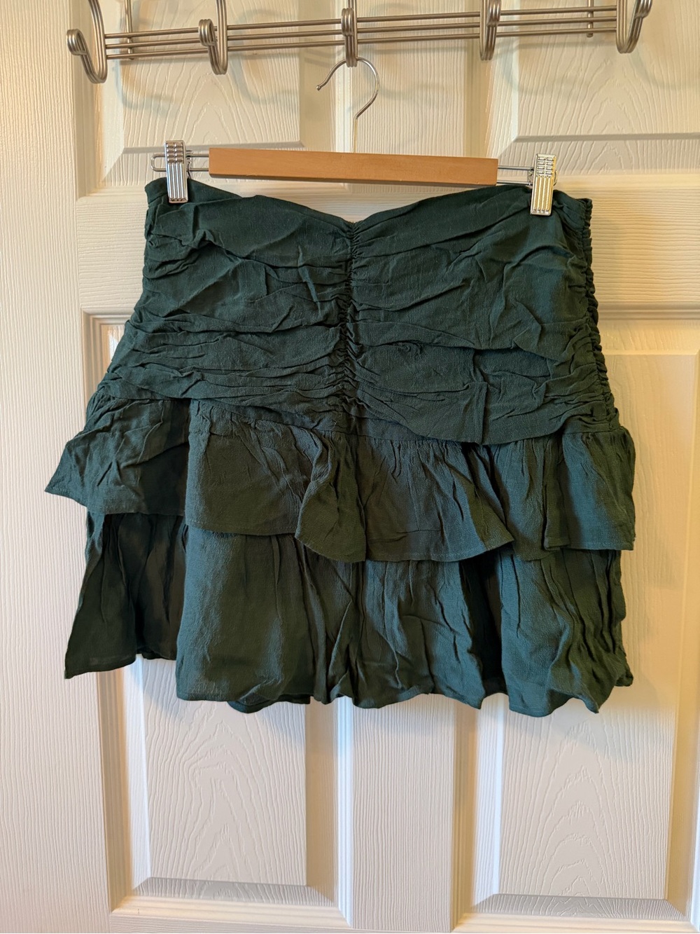 Zara Dark Green Tiered Mini Skirt